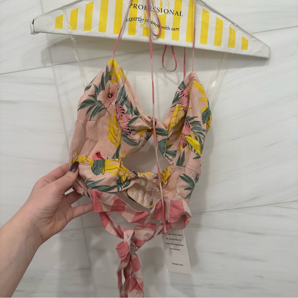 For love & lemons NWT S halter top floral print